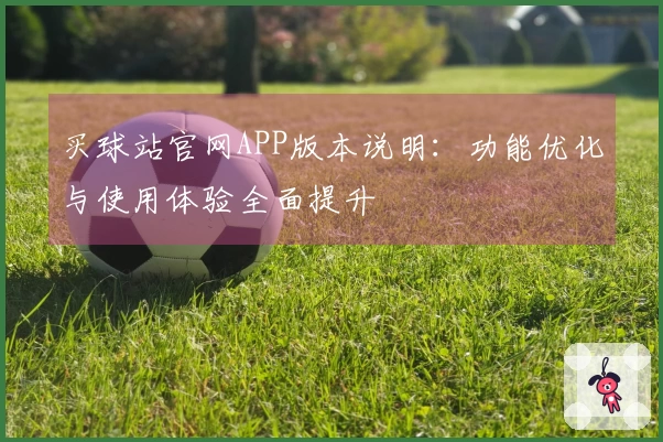 买球站官网APP版本说明：功能优化与使用体验全面提升